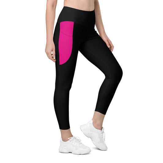 Black/Pink Leggings With Pockets